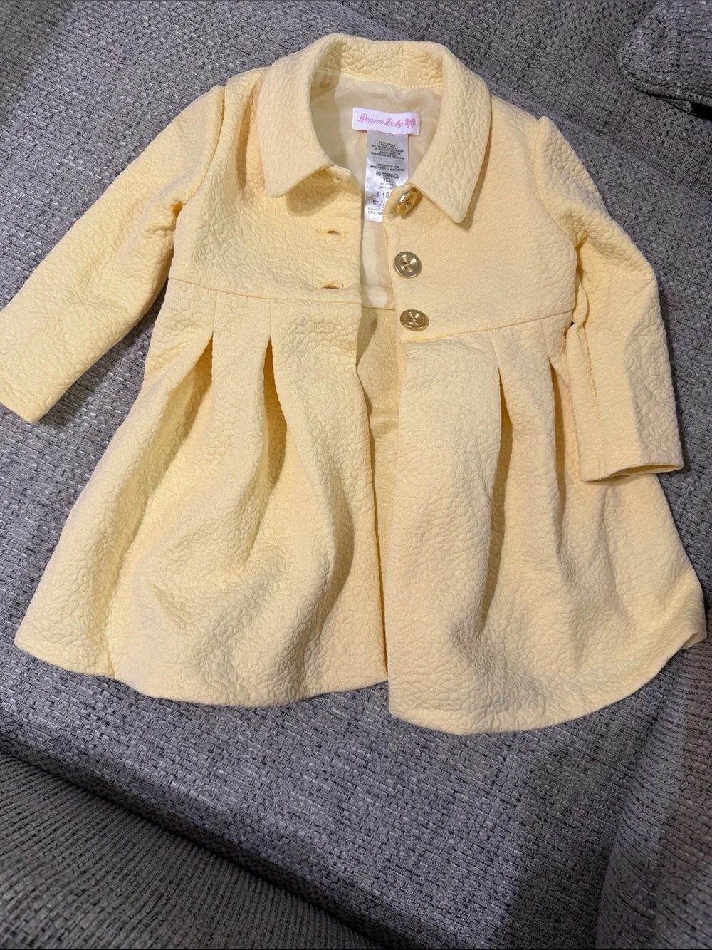 Gymboree Girls' Soft Yellow Pleated Pea Coat